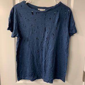 Forever 21 Navy Distressed Top